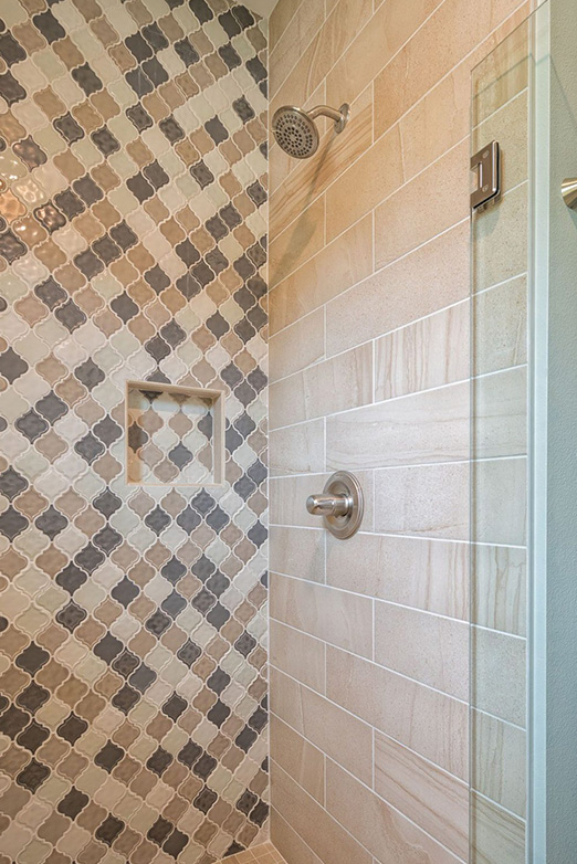 Emily Hughes Portfolio: Neutral Transitional Townhome Guest Shower