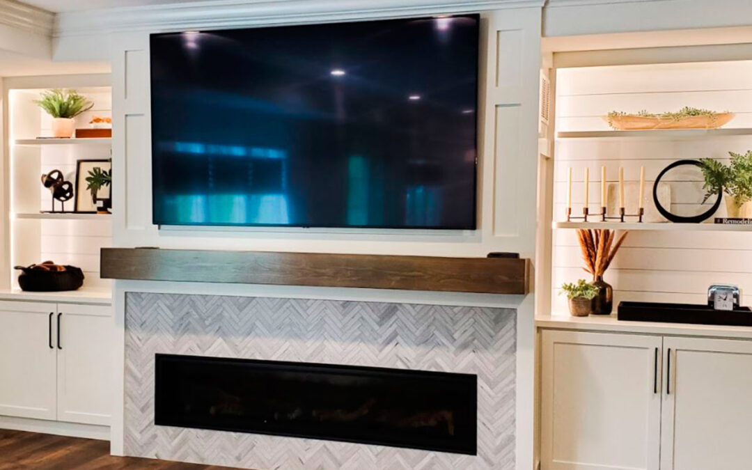 Recent Project: Fireplace Surround + Custom Built-in Design