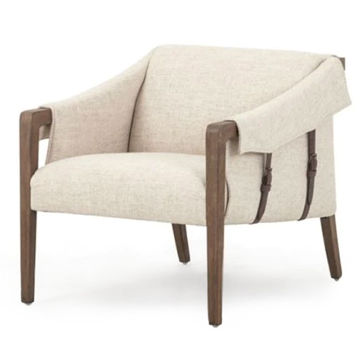 Cream Upholstered Arm Chair