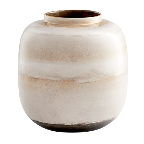 White and Bronze Glazed Vase